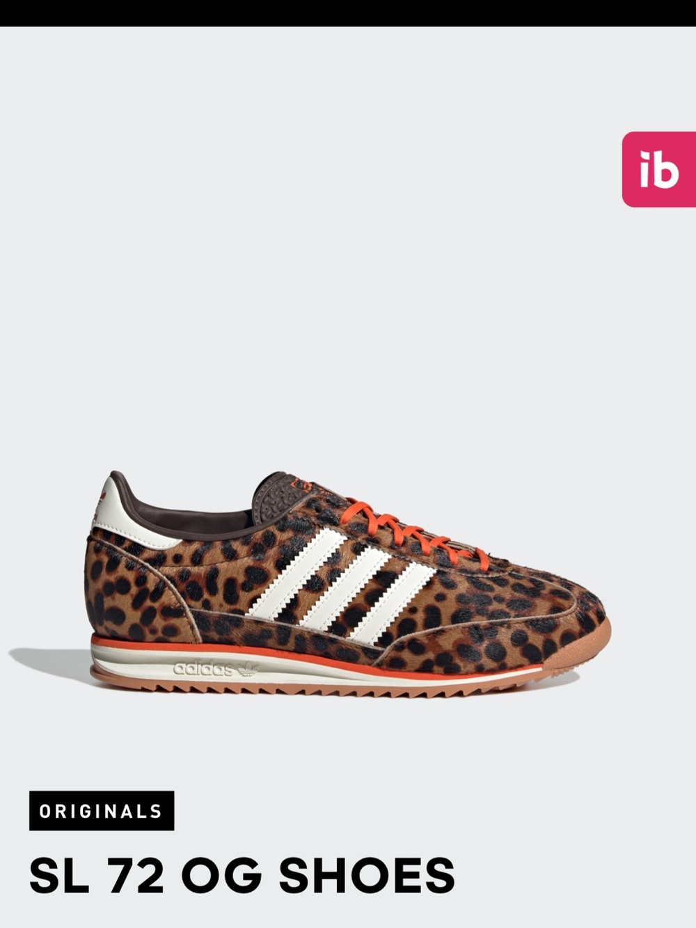 adidas SL 72 OG Women's Leopard Print Sneakers - Brown/White/Orange
